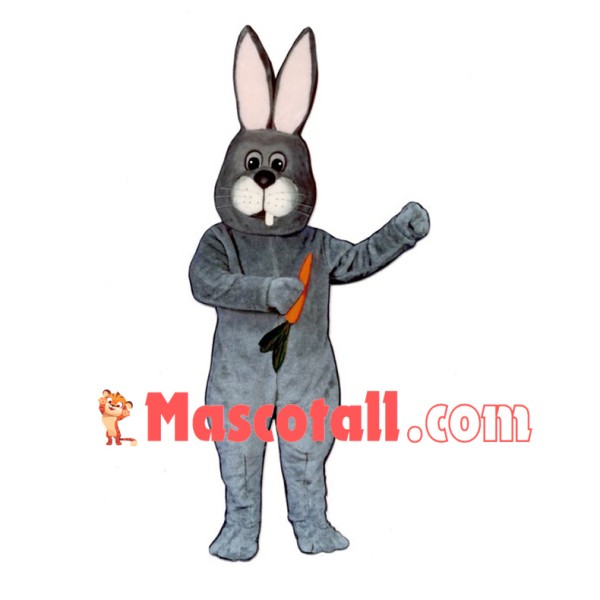 Silly Grey Rabbit Mascot Costume 