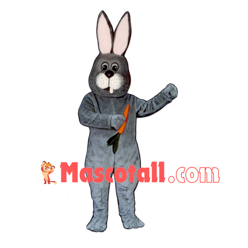 Silly Grey Rabbit Mascot Costume 
