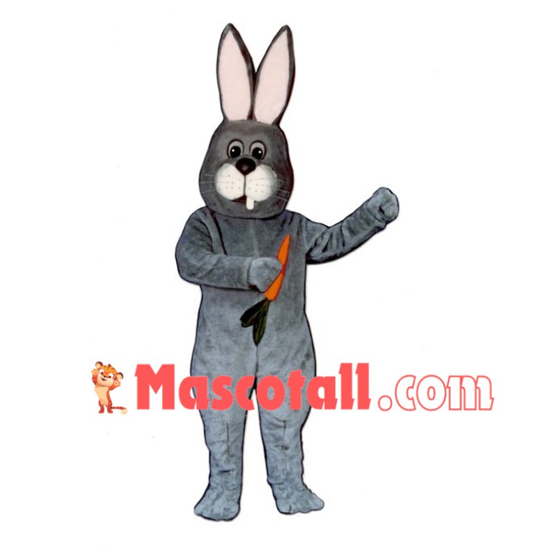 Silly Grey Rabbit Mascot Costume 