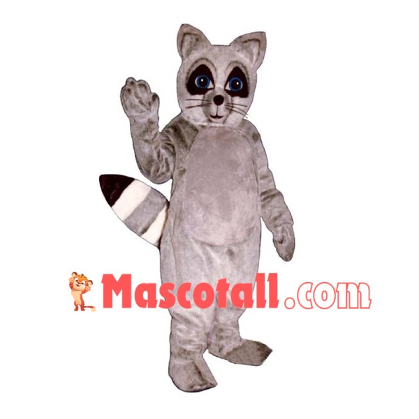Friendly Grey Raccoon Mascot Costume