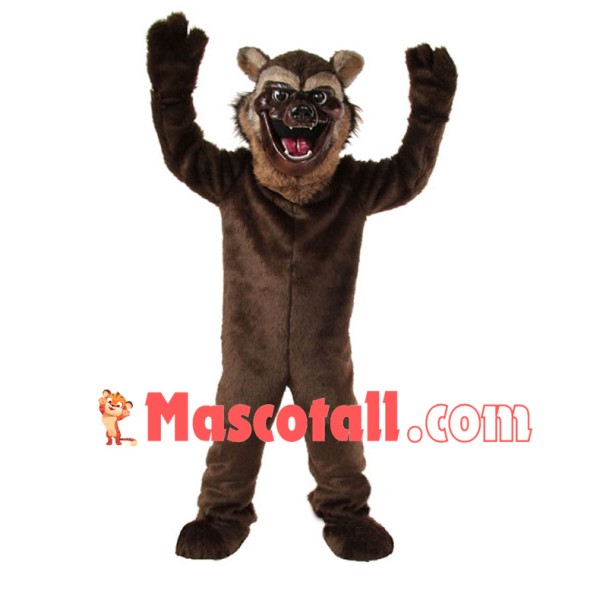 Howling Brown Wolverine Mascot Costume