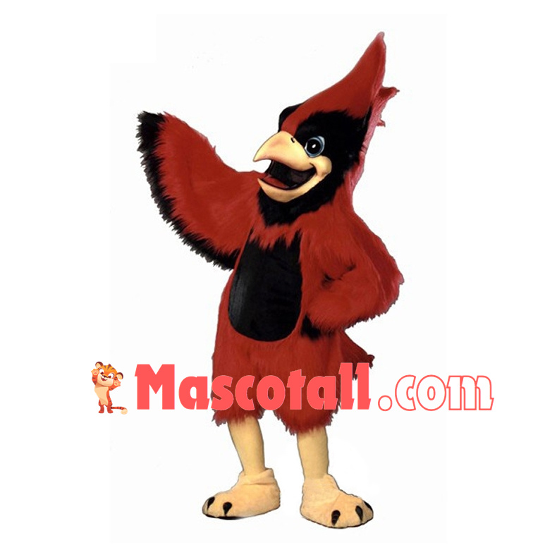 Screaming Cardinal Bird Long Fur Mascot Costume 