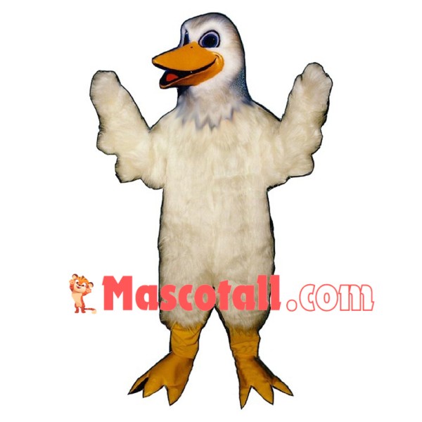 White Duck Long Fur Mascot Costume