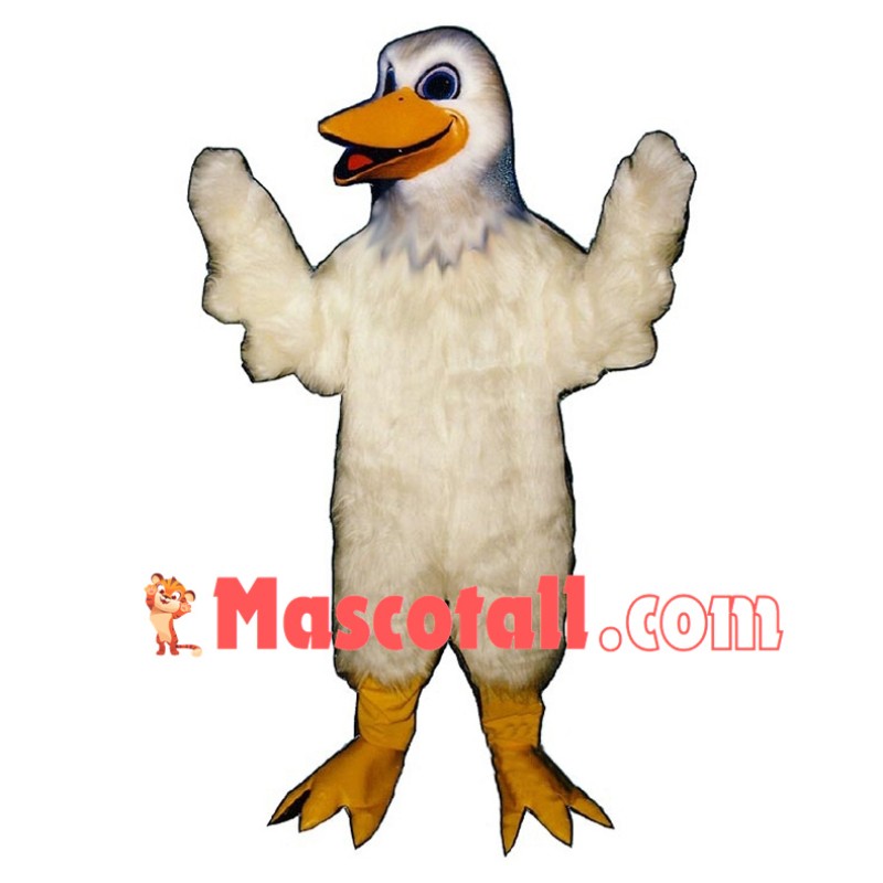 White Duck Long Fur Mascot Costume