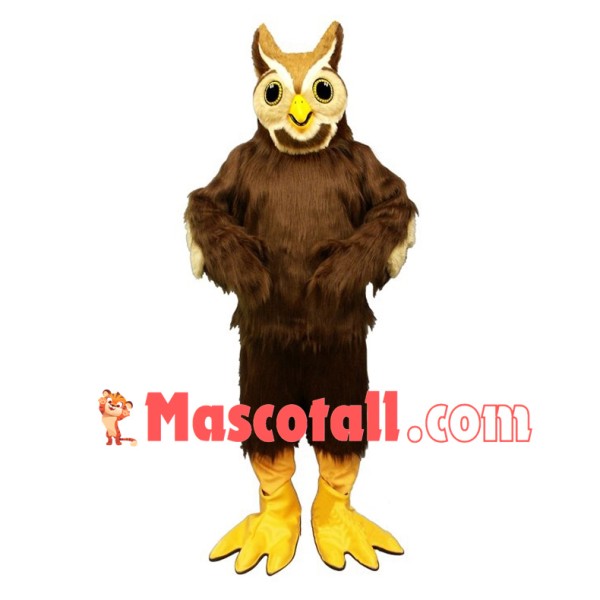 Brown Great Horned Owl  Long Fur Mascot Costume