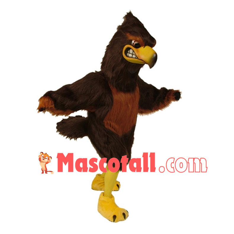 Fierce Long-crested Eagle Long Fur Mascot Costume