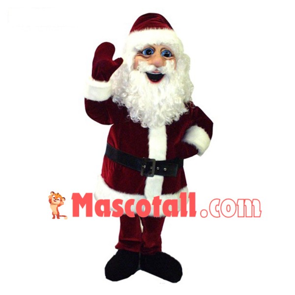 Enthusiastic Santa Claus Mascot Costume