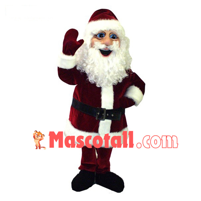 Enthusiastic Santa Claus Mascot Costume