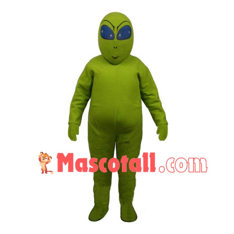 Cartoon Green Alien Mascot Costume 