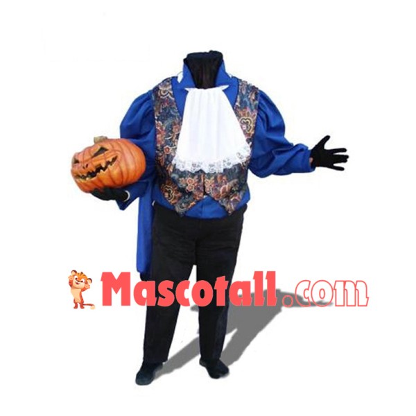 Nobleman With Pumpkin Head Mascot Costume 