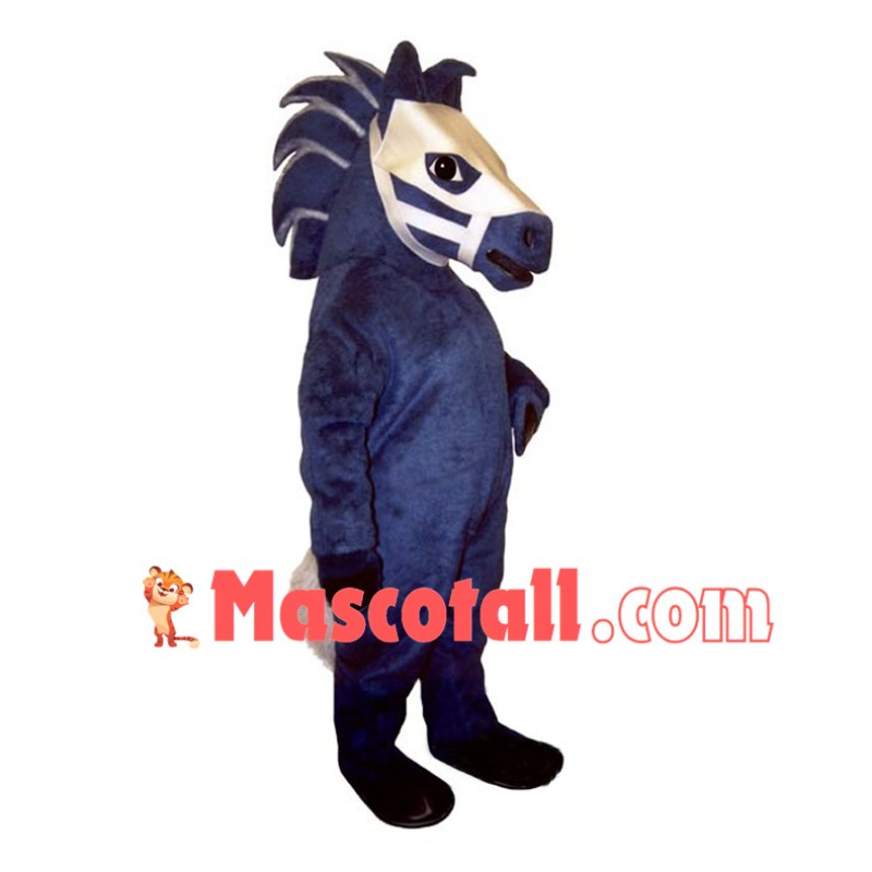 Armored Blue Horse Mascot Costume 