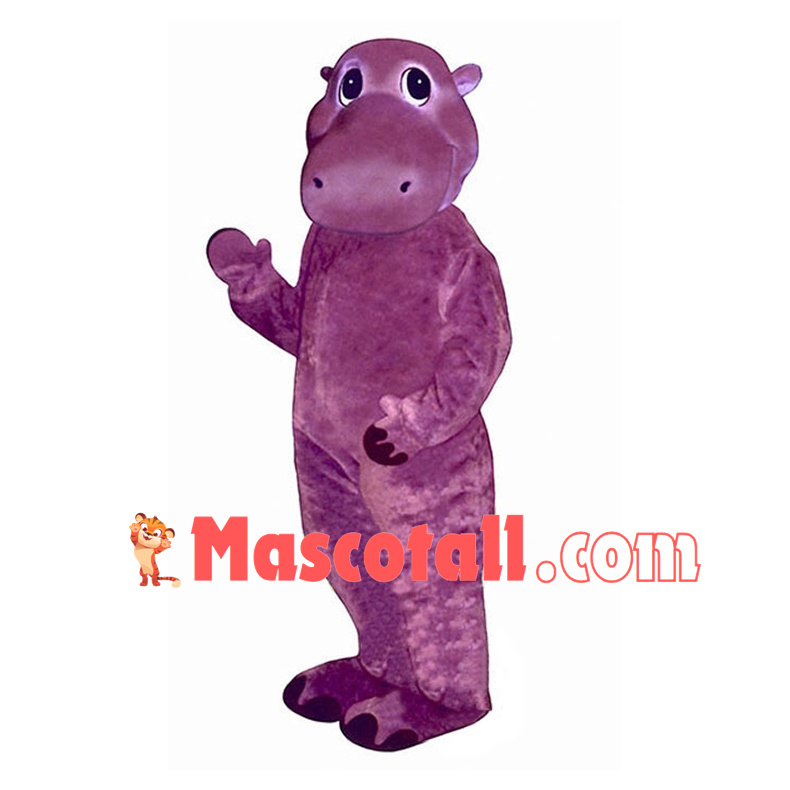 Cute Purple Baby Hippo Mascot Costume 