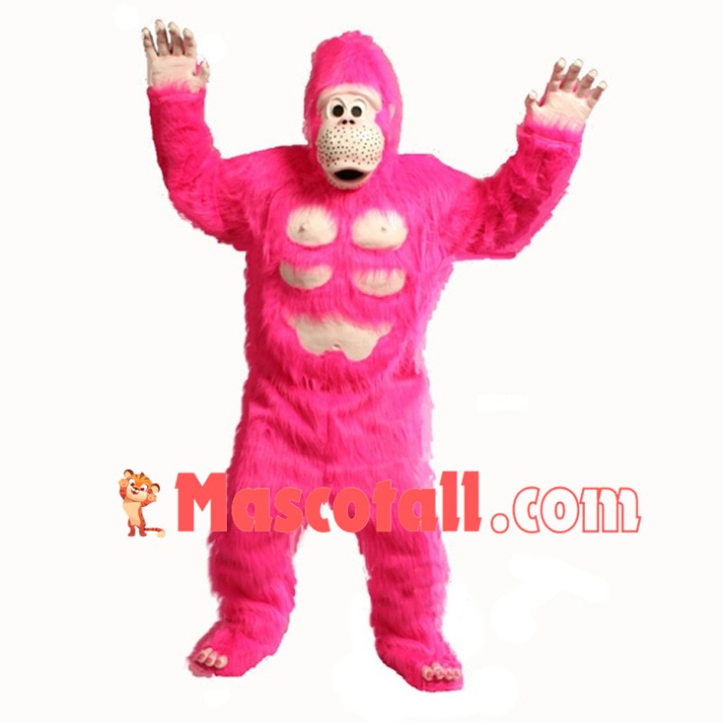 Amusing Pink Gorilla Mascot Costume