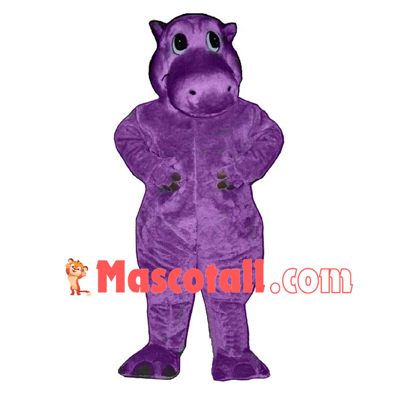 Cute Purple Baby Hippo Mascot Costume 