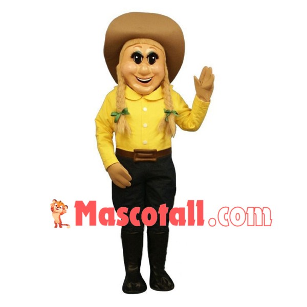 Optimistic Cowgirl Mascot Costume 