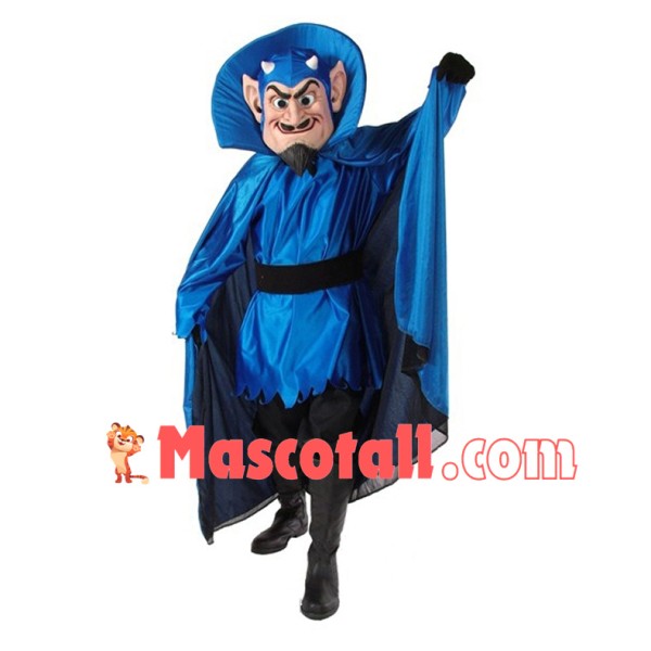 Vintage Style Blue Devil Mascot Costume 