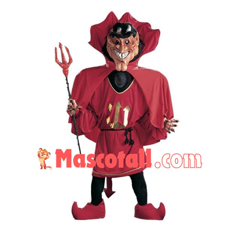 Smiley Red Devil Mascot Costume 