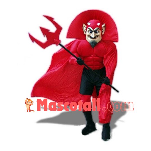 Muscle Red Devil Mascot Costume	
