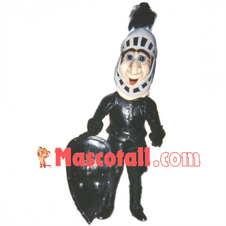 Medieval Knight With Shield Mascot Costume	