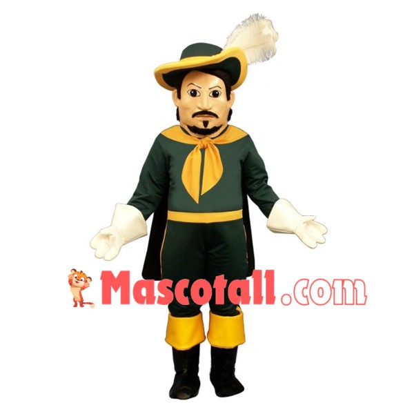 Green Cavalier Man Mascot Costume	