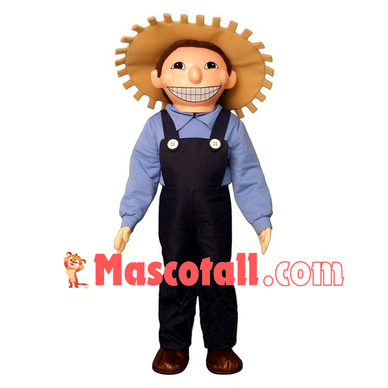 Optimistic Farmer Boy Mascot Costume	