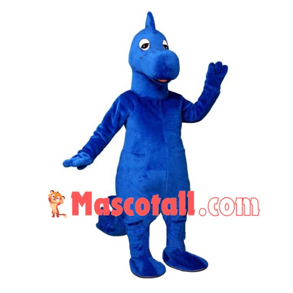 Sleepy Blue Dinosaur Mascot Costume	