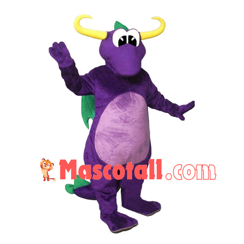 Long Horned Purple Dragon Mascot Costume 