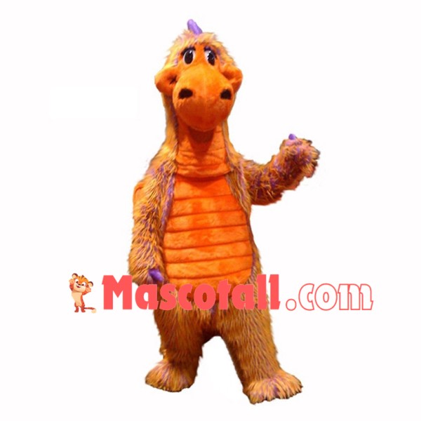Skittles Multicolored Fur Dragon Mascot Costume 