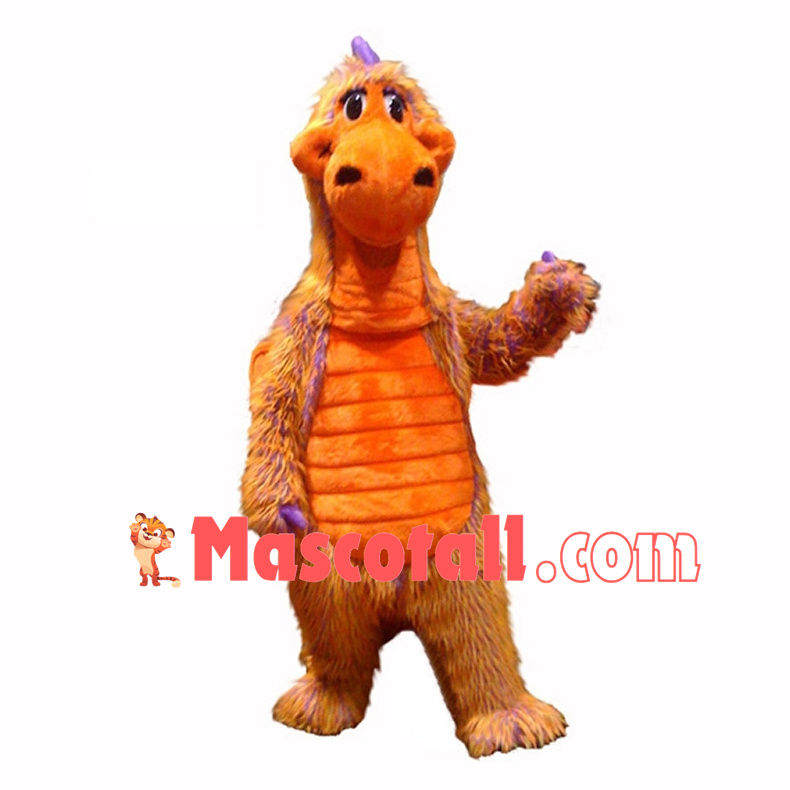 Skittles Multicolored Fur Dragon Mascot Costume 