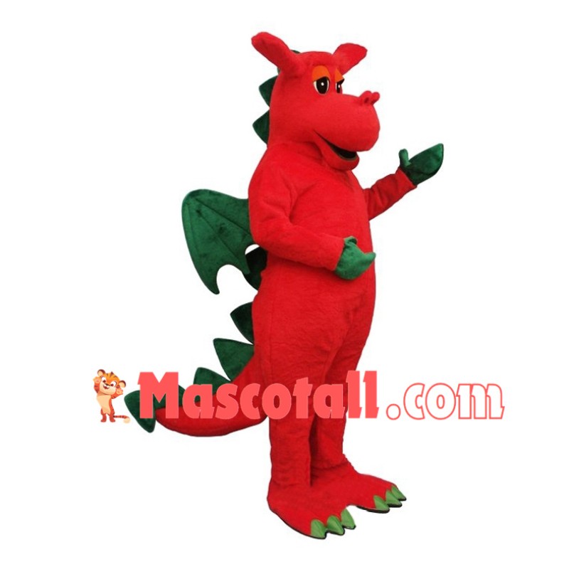 Cartoon Red Dragon Mascot Costume 