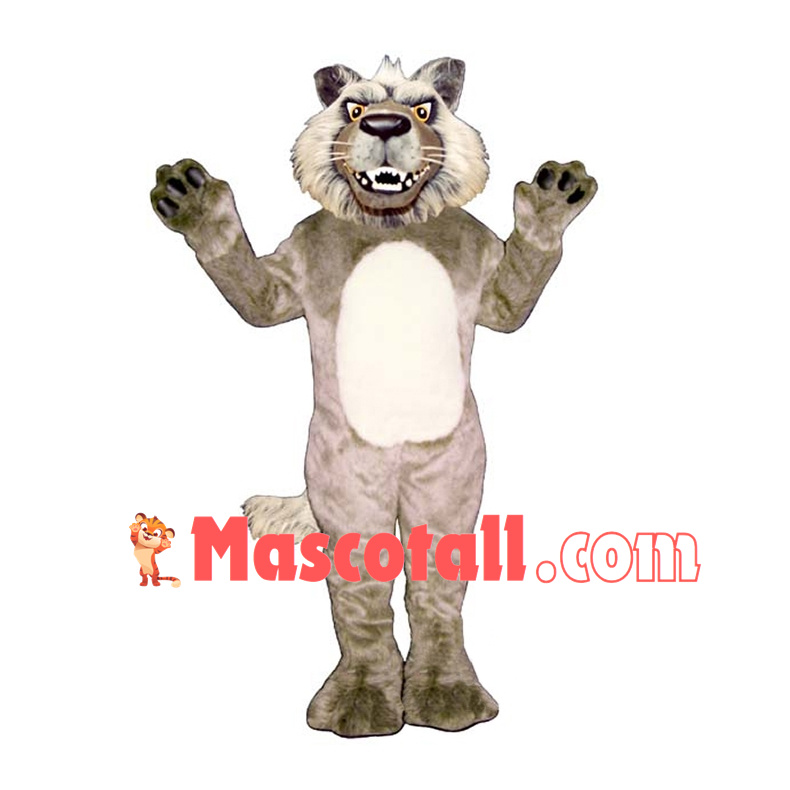 Fierce Grey Wolf  Mascot Costume 