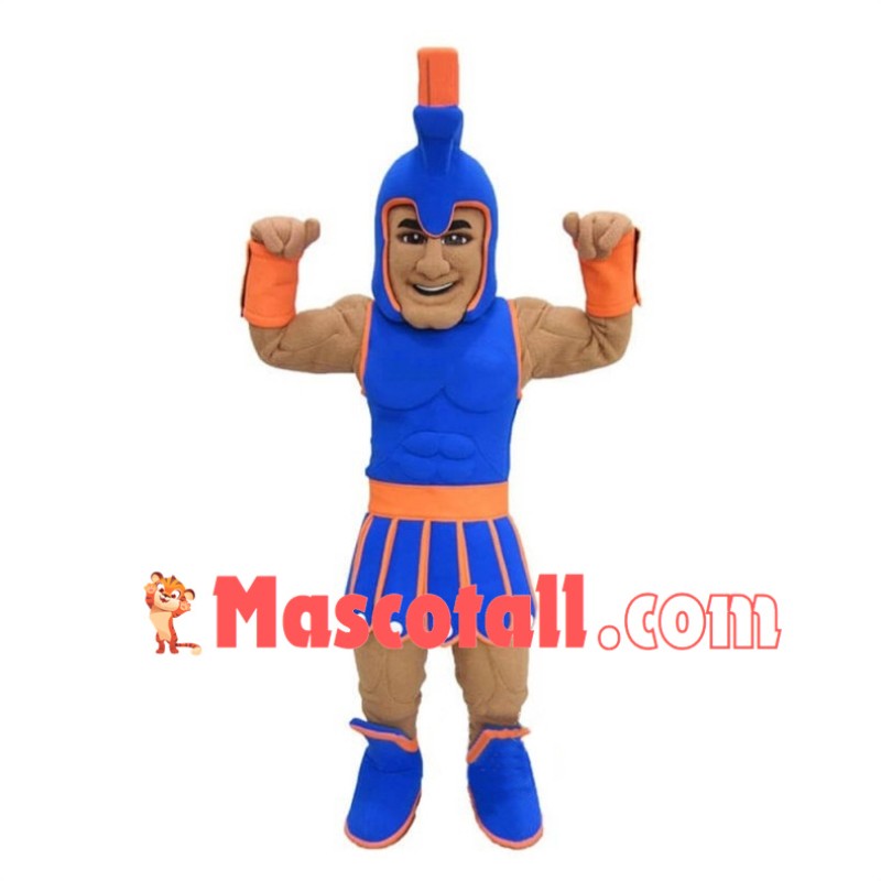 Blue & Orange Trojan Mascot Costume 