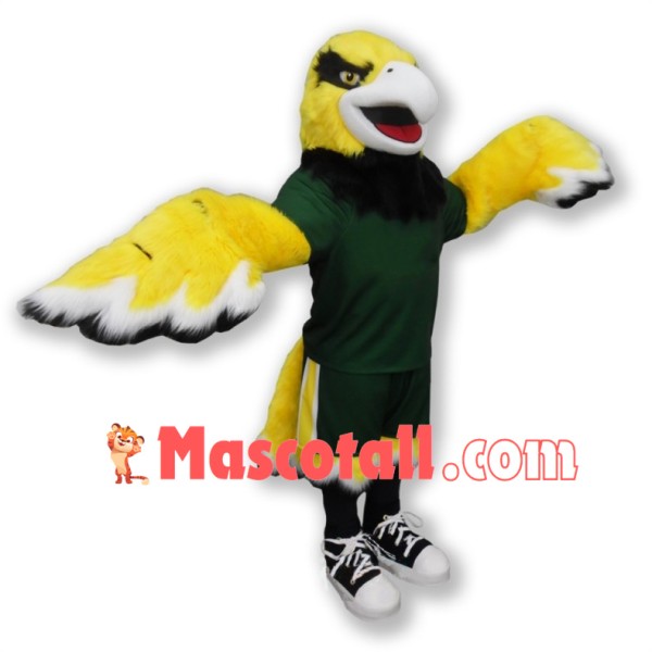 Sport Yellow Hawk Mascot Costume 