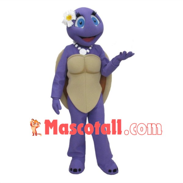Sweet Cartoon Purple Turtle Girl Mascot Costume 