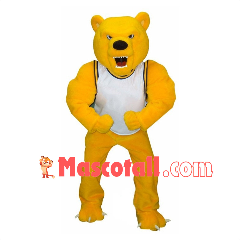 University Power Fierce Golden Bear Mascot Costume 