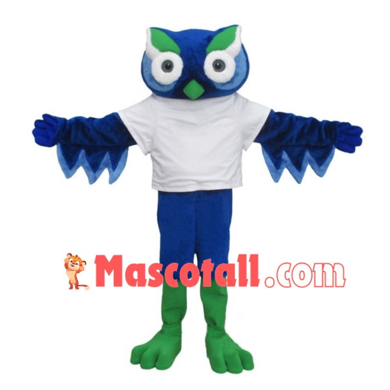 Adult Blue Owl Mascot Costume 