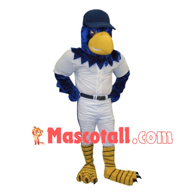 Baseball Blue Hawk Mascot Costume 