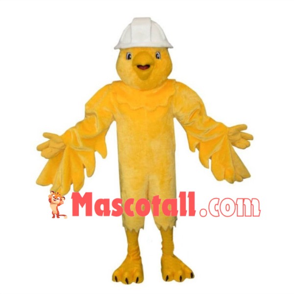 Canary Wearing Hard Hat Mascot Costume 