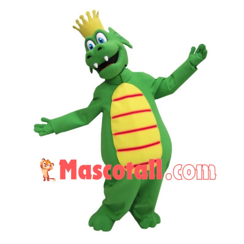 King Green Dragon Mascot Costume 