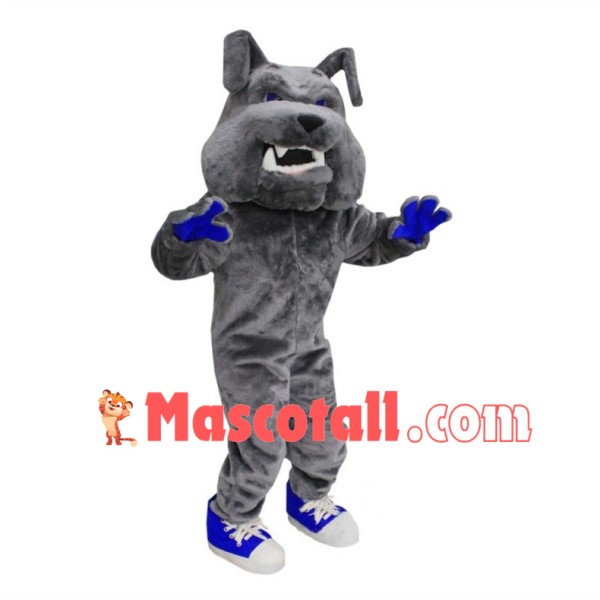 Fierce Sport Grey Bulldog Mascot Costume 