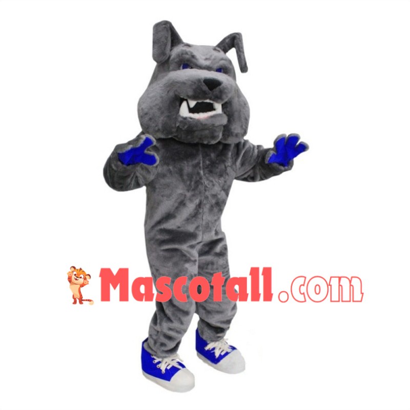 Fierce Sport Grey Bulldog Mascot Costume 