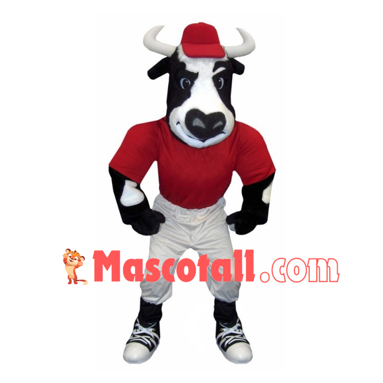 Baseball Holstein Bull Mascot Costume 