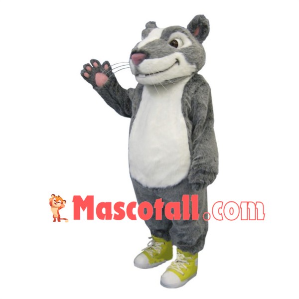 Real-life Grey Hamster Mascot Costume 