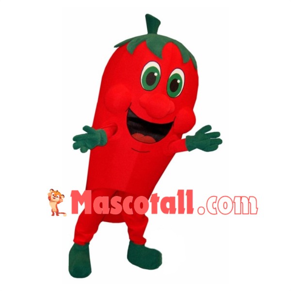 Deluxe Laughing Cartoon Fresh Chili Pepper Mascot Adult Costume 