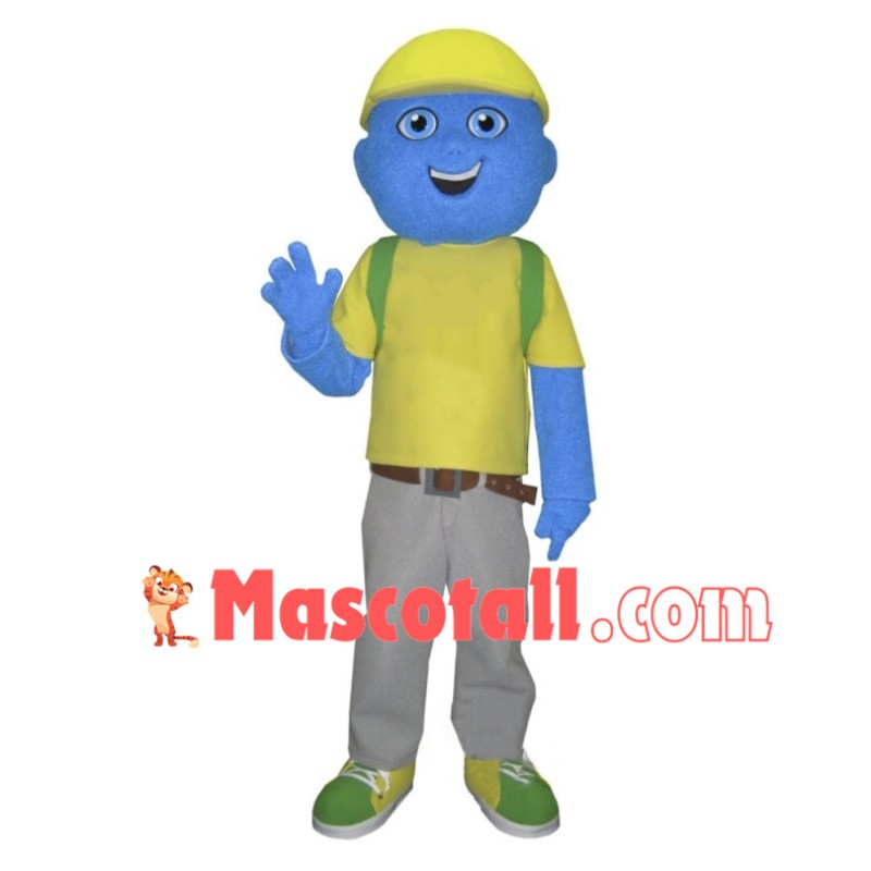 Blue Schoolboy Mascot Costume 