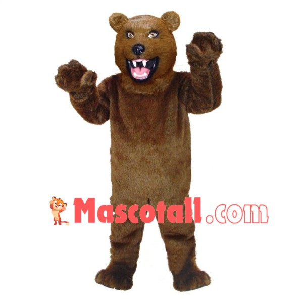 Roaring Plush Grizzly Bear Mascot Costume 