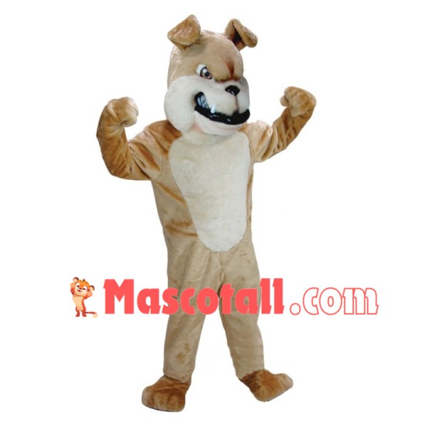 Fierce Beige Bulldog Mascot Costume  