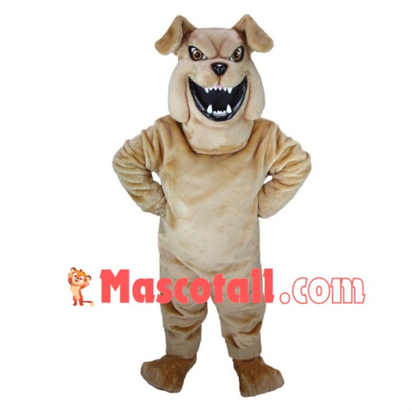 Laughing Light Brown Bulldog Mascot Costume  