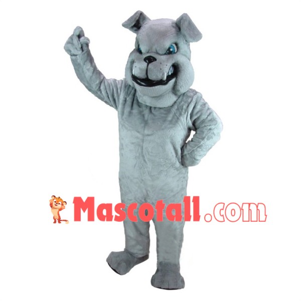 Ferocious Grey Bulldog Mascot Costume  