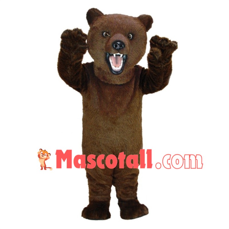 Ferocious Brown Bear Mascot Costume  